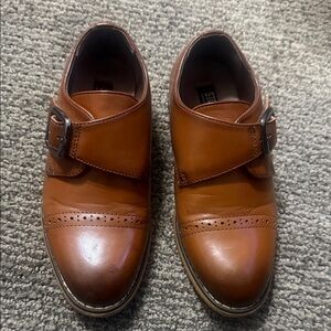 Stacey Adam’s Brown Cap Toe Leather Monk Strap Shoes Size 11